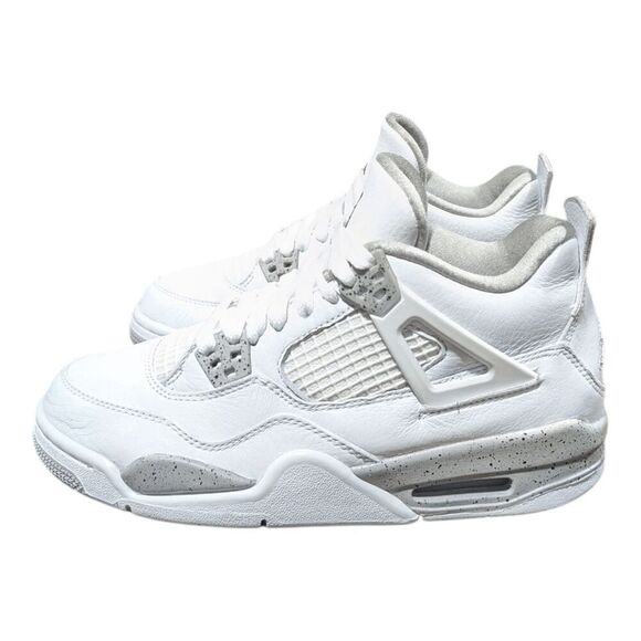 NIKE Air Jordan 4 Retro 'White Oreo' Sneakers Size 5.5Y/W7 - Picture 3 of 13